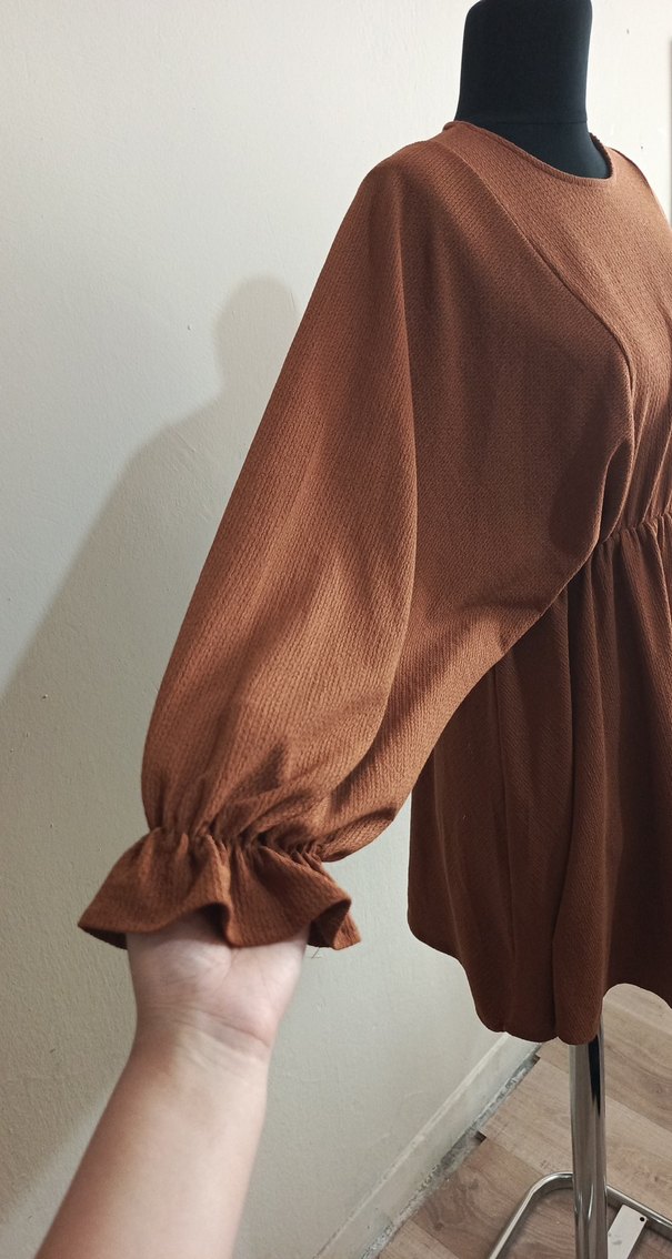 Bohem Midi Kahverengi Kadın Tunik - Görsel 2
