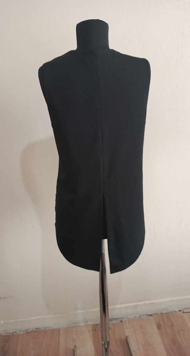 Düğmeli Siyah Kadın Ofis Yeleği - Görsel 4