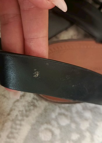 39 Beden siyah Renk Siyah Deri Kadın Sandalet