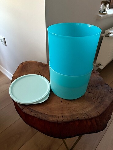 Beden mavi Renk Tupperware Silindir 2?li Set