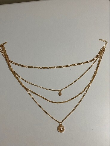 swarovski Madalyon Çoklu Kolye