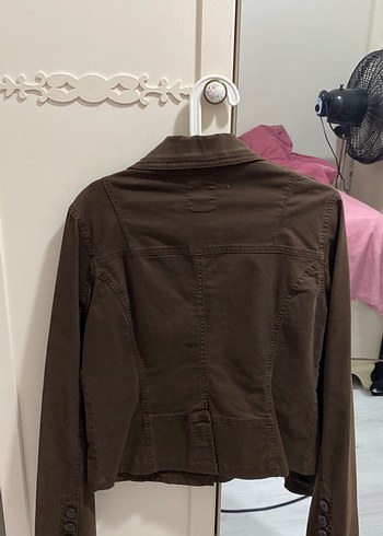 Düğmeli Kahverengi Süet Midi Kadın Ceket - Görsel 2