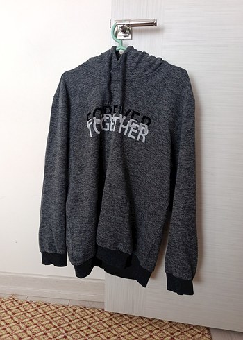 Defacto Gri Kapüşonlu Sweatshirt