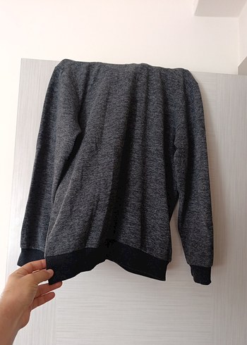 l Beden gri Renk Gri Kapüşonlu Sweatshirt