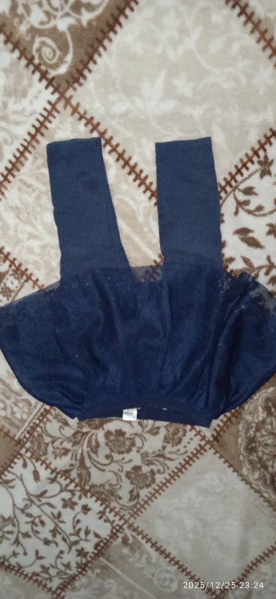 Kız Çocuk Lacivert Fırfırlı Kot Etek - Görsel 2