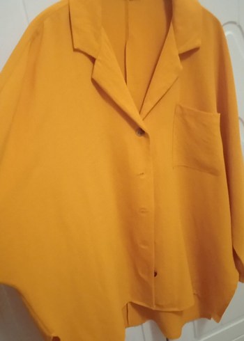 Sarı Düğmeli Kadın Gömlek - Görsel 3