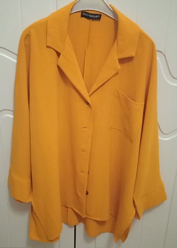 Sarı Düğmeli Kadın Gömlek - Görsel 2