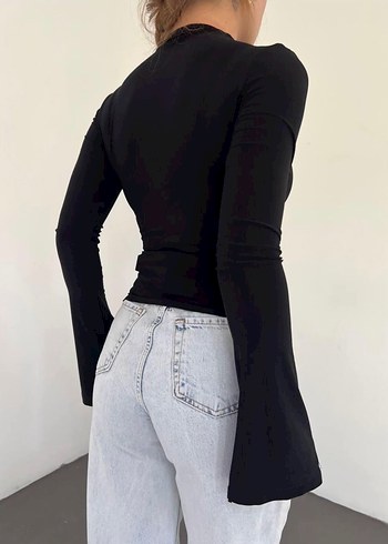 Büzgülü ispanyol kol bluz - Görsel 3