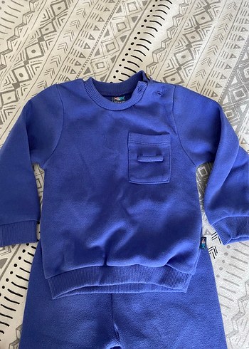 Mavi Erkek Bebek Triko Eşofman Takımı - Görsel 2