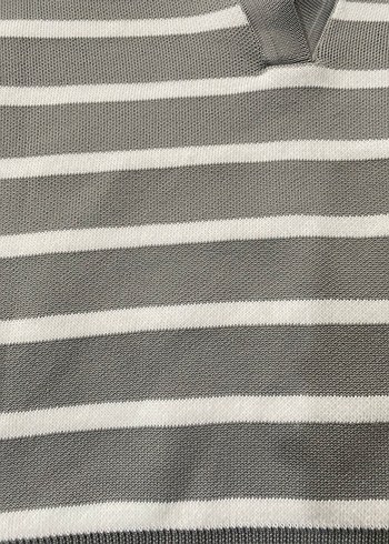 Gri Çizgili Kadın Triko Kazak - Görsel 6
