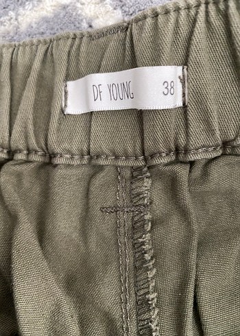 Kadın Haki Bol Kesim Kemerli Pantolon - Görsel 2