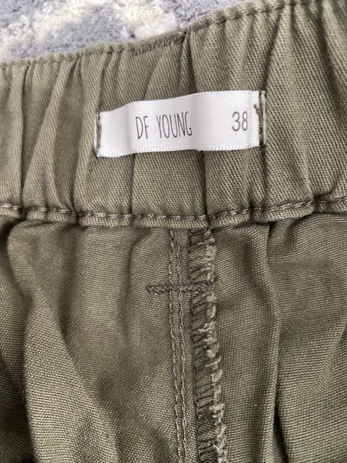 Kadın Haki Bol Kesim Kemerli Pantolon - Görsel 2