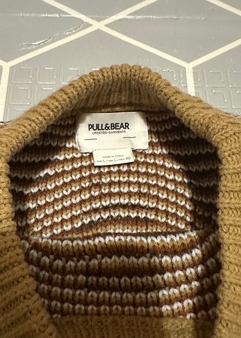 Bej Desenli Kadın Triko Kazak - Görsel 2