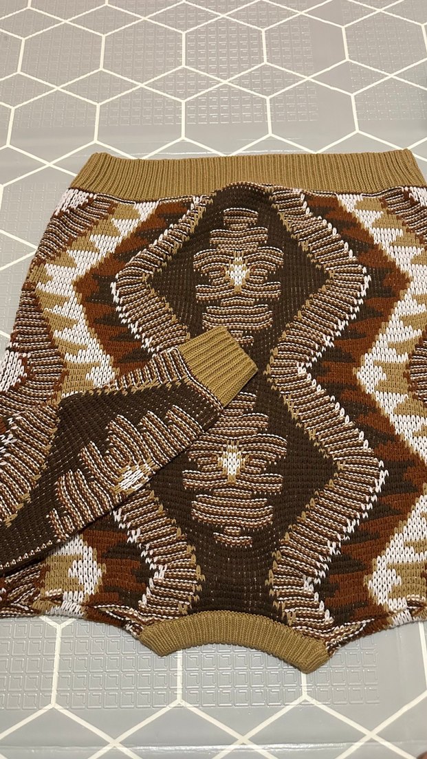 Bej Desenli Kadın Triko Kazak - Görsel 4