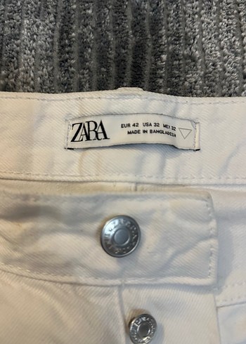 Düğmeli Beyaz erkek  Denim Pantolon - Görsel 2