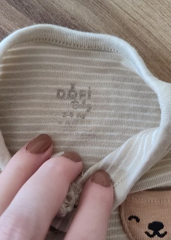 6 Ay Beden Bej Düğmeli Uzun Kollu Bebek Tulumu