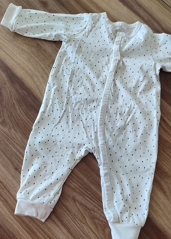 Uzun Kollu Pamuklu Beyaz Bebek Tulum