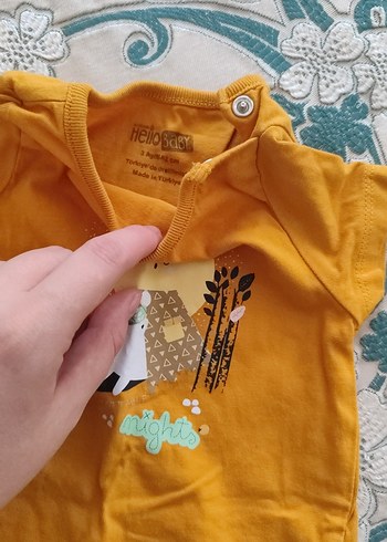 HelloBaby Sarı Kısa Kollu Erkek Bebek Tulum