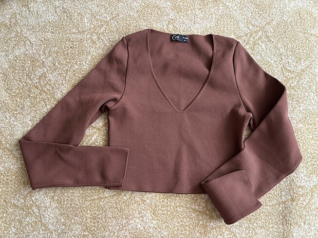 crop uzun kollu bluz