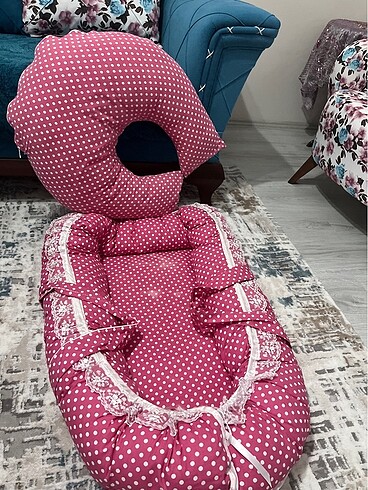 Bebek emzirme yastığı ve baybnest takım yastıklı - Görsel 2