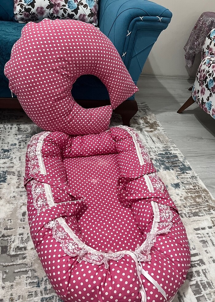 Bebek emzirme yastığı ve baybnest takım yastıklı - Görsel 2