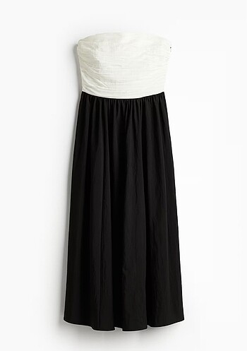 H&M midi straplez elbise