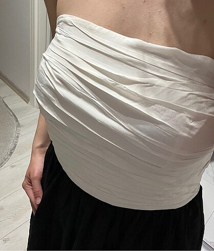 H&M H&M midi straplez elbise