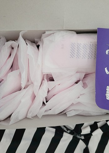 Beyaz Siyah Çizgili emzirme ve puset örtüsü - Görsel 7