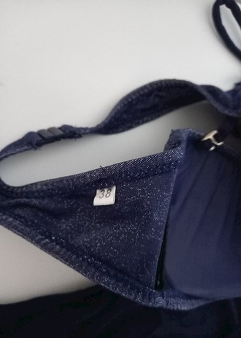 38 Beden siyah Renk Siyah Strappy Mini Bikini
