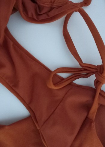 38 Beden kahverengi Renk Kahverengi Mini İpli Kadın Bikini