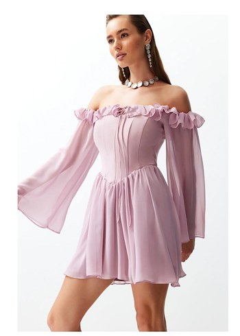 Trendyol & Milla Pembe Straplez Mini Elbise