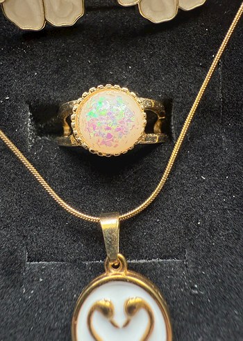 Vintage Altın Renkli Çiçekli Bohem Takı Seti - Görsel 5