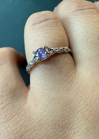 Mor Çiçekli Gotik Kadın Yüzük Seti - Görsel 2