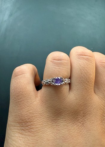 Mor Çiçekli Gotik Kadın Yüzük Seti - Görsel 3