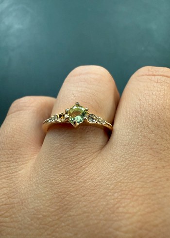 Mor Çiçekli Gotik Kadın Yüzük Seti - Görsel 8