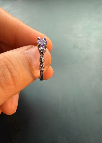 Mor Çiçekli Gotik Kadın Yüzük Seti - Görsel 4