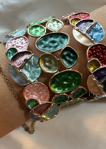 Renkli Zincir Detaylı Bohem Kadın Bileklik - Görsel 9