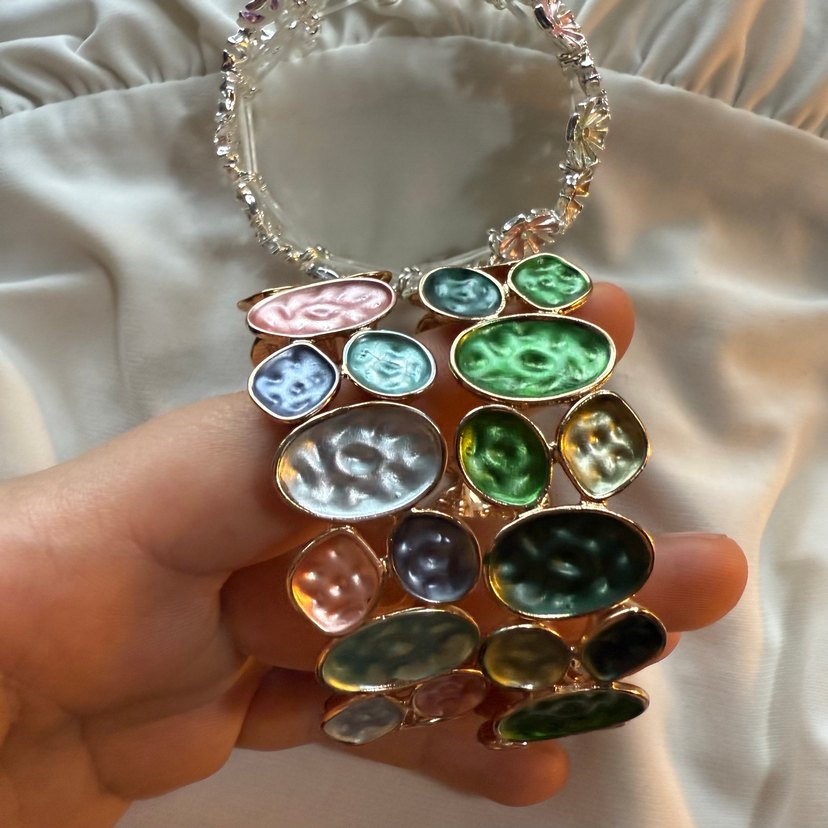 Renkli Zincir Detaylı Bohem Kadın Bileklik - Görsel 2