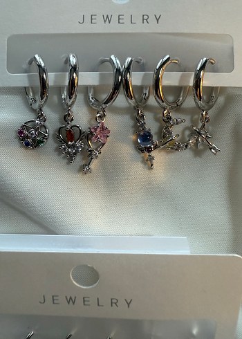 Çiçek Desenli Mini  Kadın Küpeler - Görsel 19