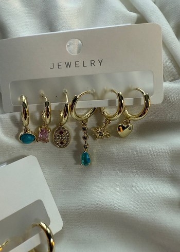 Çiçek Desenli Mini  Kadın Küpeler - Görsel 20