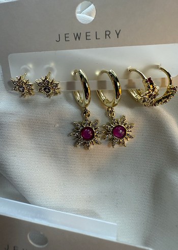 Çiçek Desenli Mini  Kadın Küpeler - Görsel 12