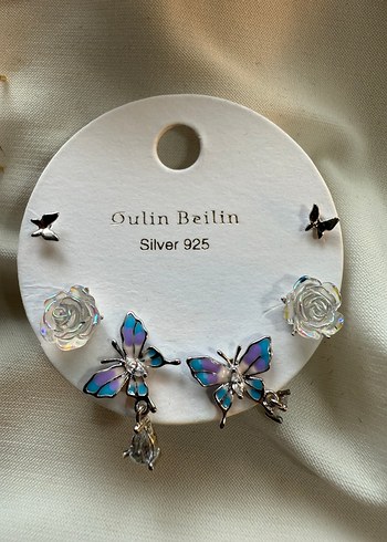 Çiçek Desenli Mini  Kadın Küpeler - Görsel 4