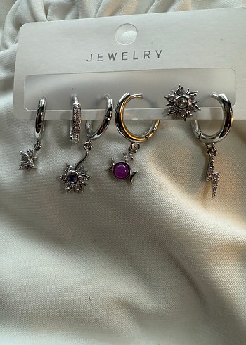 Çiçek Desenli Mini  Kadın Küpeler - Görsel 9