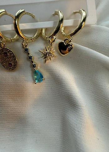 Çiçek Desenli Mini  Kadın Küpeler - Görsel 15