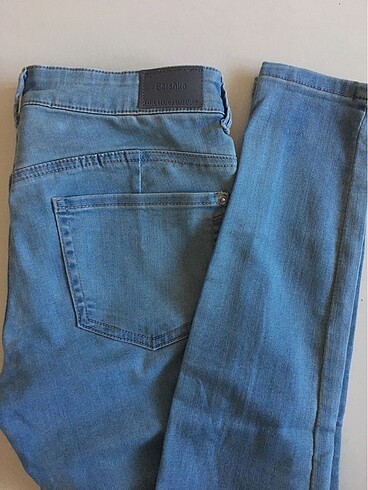 32 Beden mavi Renk Yumuşak dar paça jeans