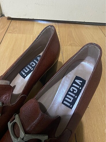 38 Beden Deri Vintage Topuklu