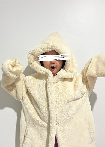 Kadın Beyaz Peluş Ceket - Görsel 8