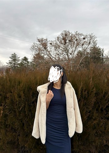 Kadın Beyaz Peluş Ceket - Görsel 2