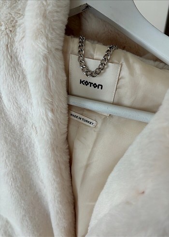 Kadın Beyaz Peluş Ceket - Görsel 7