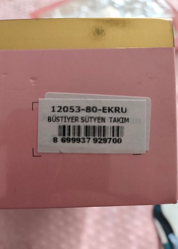 Obje Dantelli Beyaz Straplez Ekru Büstiyer Takım - Görsel 4